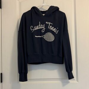 Abercrombie&Fitch Women's Medium Navy Blue Sunday Tennis Hoodie -